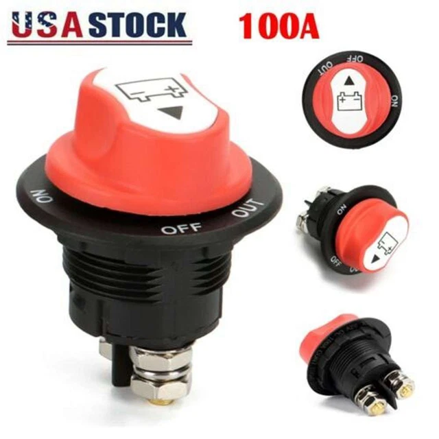 12V 100A BATTERY Isolator Switch Disconnect Power Cut ON/OFF for Car