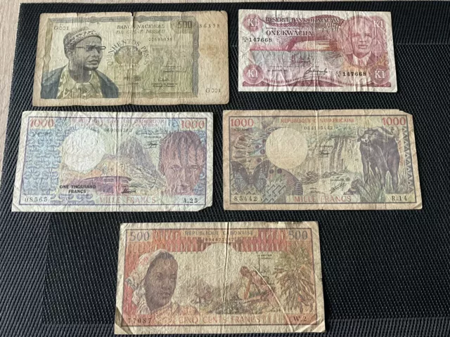 ENSEMBLE DE 5 Billets D’AFRIQUE, B à TB 🔥