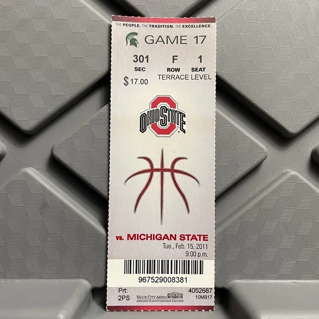 Ohio State Buckeyes Vs Michigan State Basketball Ticket Stub Pre Owned Feb 2011
