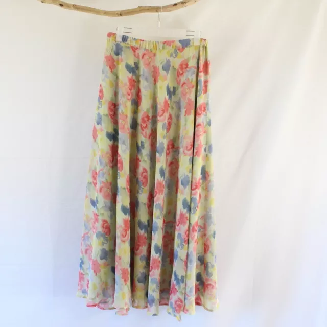 Christopher & Banks Floral Skirt Size L Large Maxi Lightweight Long Summer Skirt