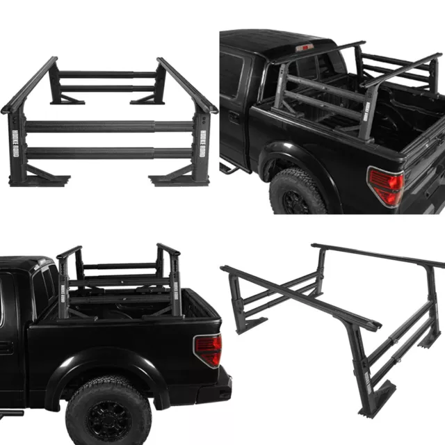 Extendable Adjustable Height Truck Bed Cargo Rack Truck Ladder Rack T-Slot Black