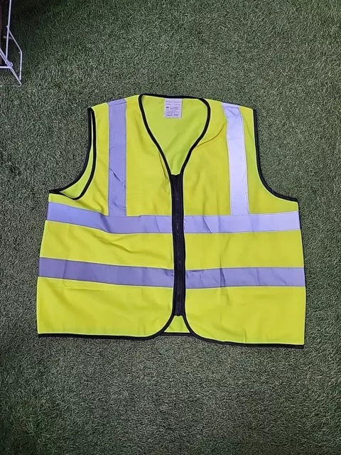 BRITISH ARMY ISSUED YELLOW HI-VIS VEST 2Xl FULL ZIP GRADE 1 SURPLUS FREE P&P 6