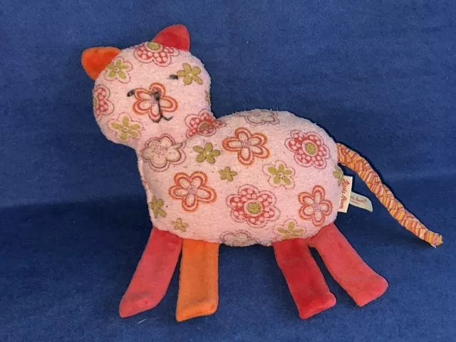 Kuscheltier Käthe Kruse Katze rosa + Blumen