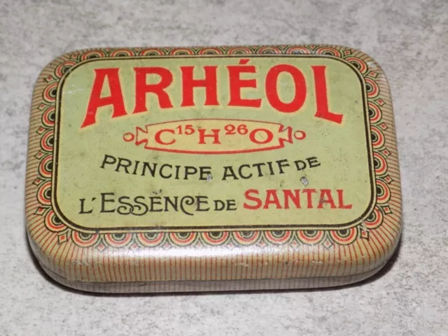 Ancienne Boite En Tôle Arhéol Essence De Santal Pharmacie Paris