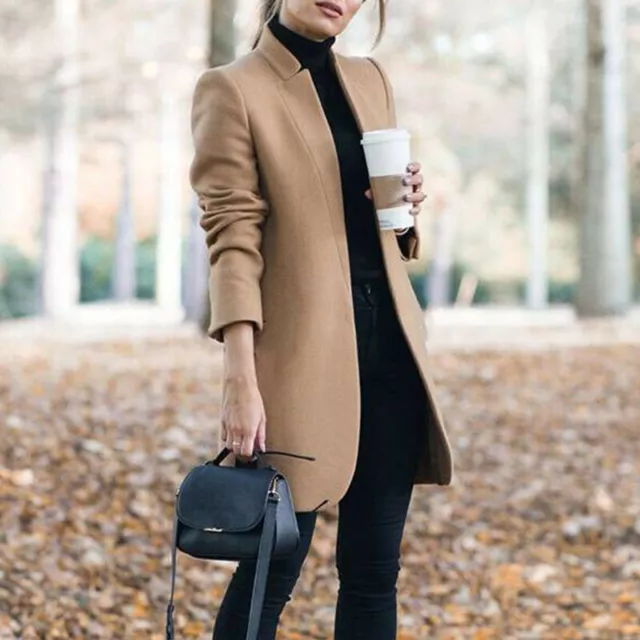 Women's Slim Blazer Suit Long Sleeve Coats Ladies Work Jackets Outerwear