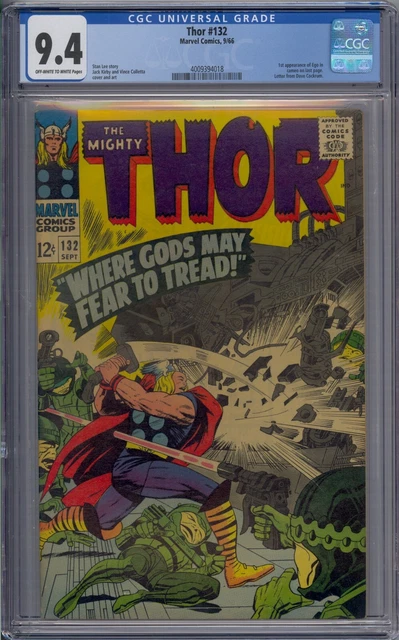 Thor #132 Cgc 9.4 1St Ego Cameo Jack Kirby