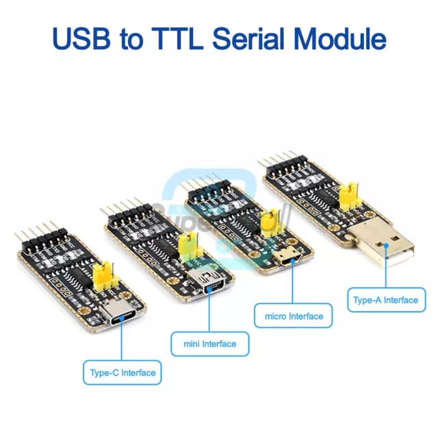 CH340G 6 Pin USB to TTL UART Communication Module Micro / Mini / Type-A / Type-C