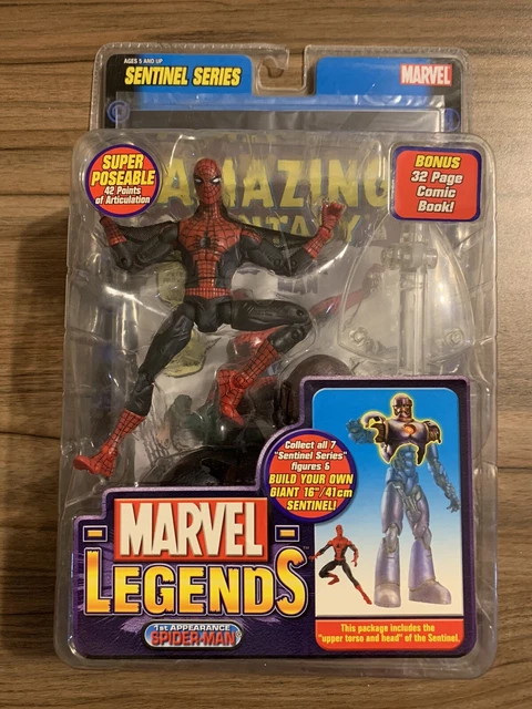 NEW Marvel Legends Sentinel Series Spider-Man 6" Figure +Amazing Fantasy 15 2002