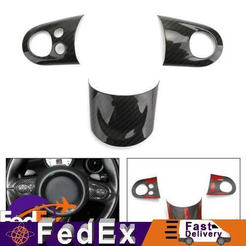 Carbon Fiber Steering Wheel Cover Set For Mini Cooper S R55 R56 R57 MFSW 07-13.