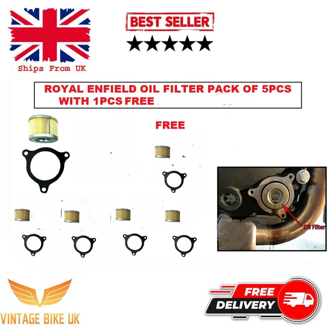 FIT FOR ROYAL ENFIELD HIMALAYAN OIL FILTER PACK OF 5 PCS WITH 1 PCS