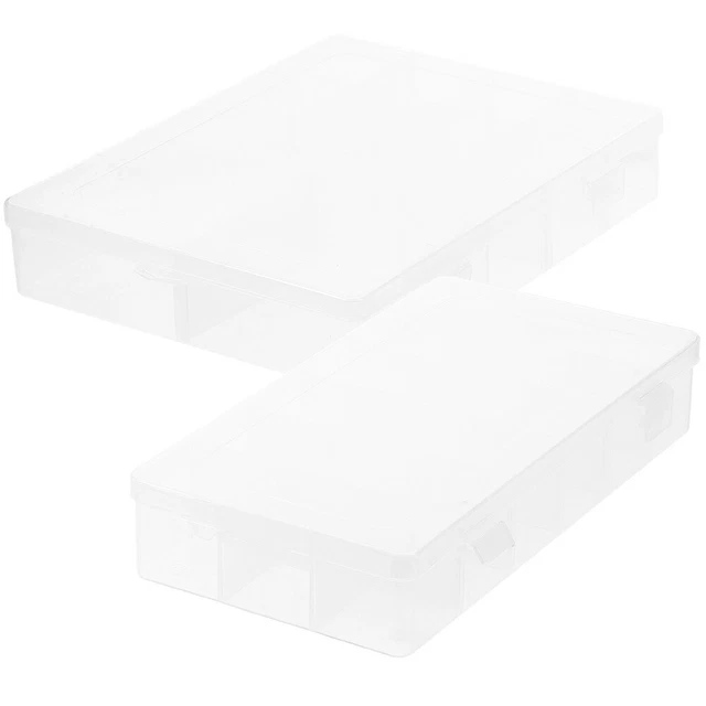 2 piezas Organizador de hardware de rejilla múltiple Transparente Accesorios Pequeños Soporte de plástico