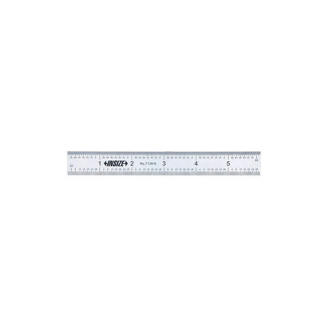 INSIZE 7126-6 Rigid Rule,6" L,Satin Chrome,4R Type