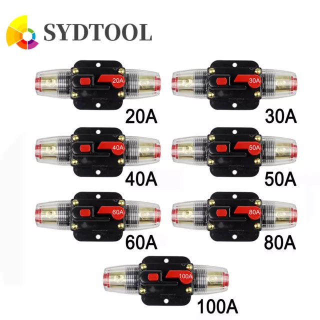 Auto Car Marine Bike Stereo Audio Circuit Breaker Reset Fuse Inverter DC 12V-24V