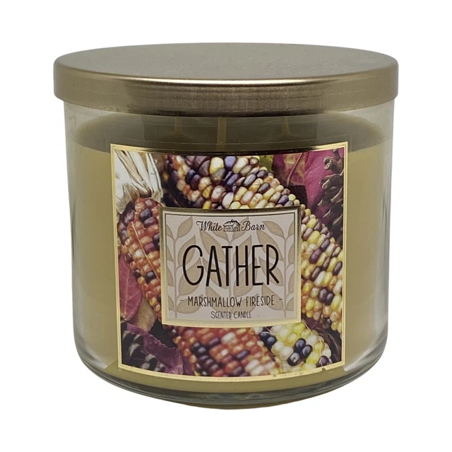 BATH & BODY Works White Barn Gather Marshmallow Fireside 3 Wick Scented