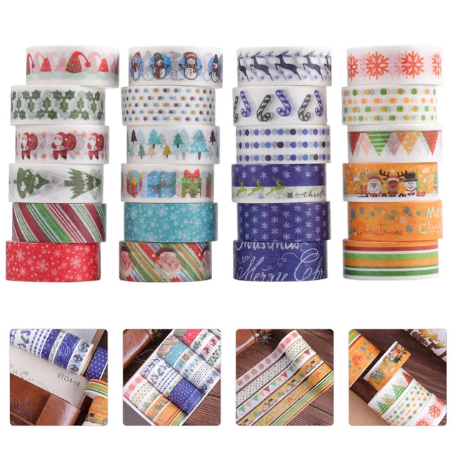 24 Rolls Fiesta de Navidad Cinta Washi Navidad Decoración Navidad Cinta Adhesiva