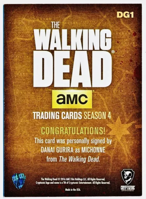 Walking Dead Season 4 Part 2 Danai Gurira As Michonne Auto Card #DG1 Silver /75! 2