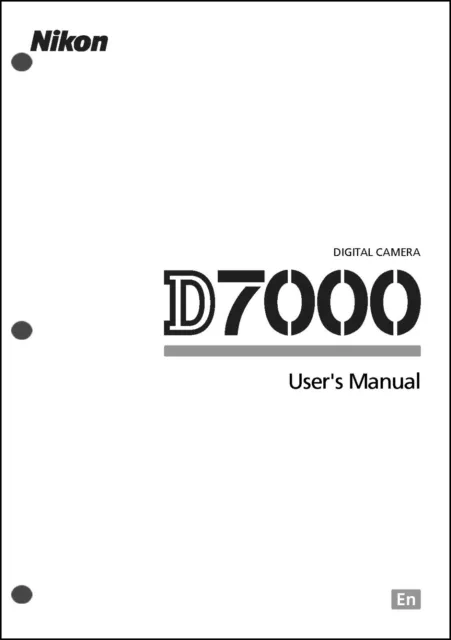 Nikon D7000 User's Manual Guide Instruction Operator Manual