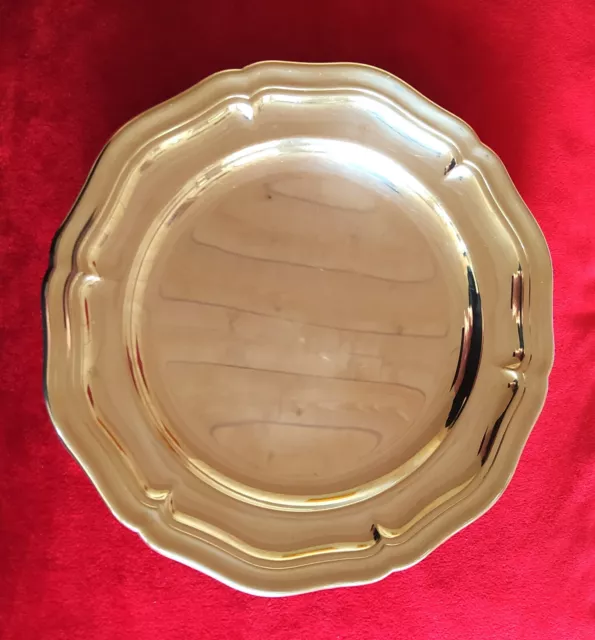 Plat Rond Ou Assiette "Christofle" En Metal Argente Annees 60'/70'