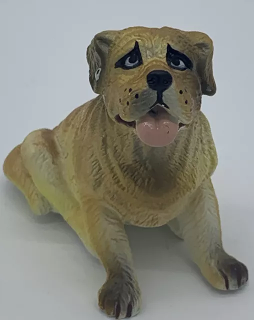 Vintage New-Ray Soft Rubber Mastiff Dog Toy Figure 3 inches Tall