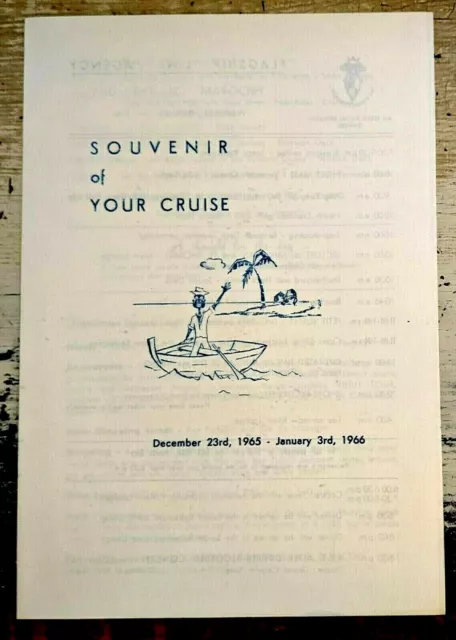1965 Viking Princess Cruise Line VTG Souvenir Daily Program December 29th Events