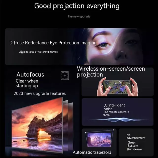 Remote Focusing Projector Android Intelligent Projector, High-Definition 1080P V 2