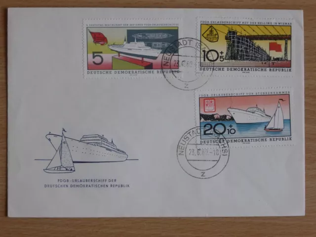 Ersttagsbrief FDC DDR 23.06.1960 MiNr. 768-770 FDGB-Urlauberschiff