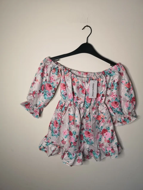 Girls Floral Print Off The Shoulder Dress Age 3 Years BNWT Skater Dress NEW