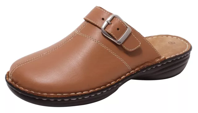 Sabots Femmes Lederclogs Mules Komfortschuhe Cuir Véritable Gr. 36 Marron Clair