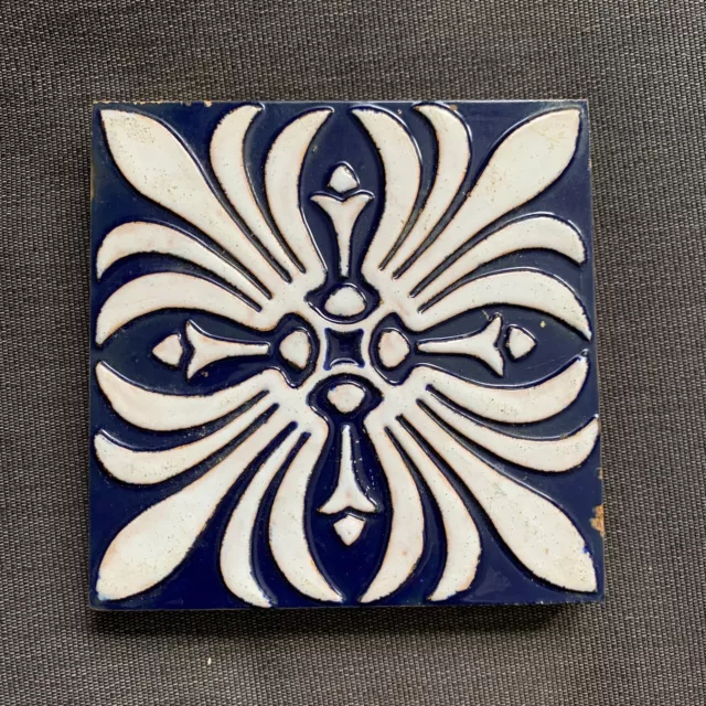 Antique The Campbell Tile Co Stoke Upon Trent  4.24" Art Pottery Tile Decorative