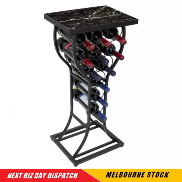 Wine Rack side Table Freestanding Wine Bottles Storage with rack Hold 11 Bottles