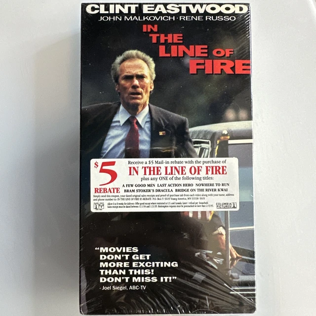 Opening To In The Line Of Fire 1993 Vhs IN THE LINE of Fire (VHS, 1993, Closed Captioned) New Sealed £3.72