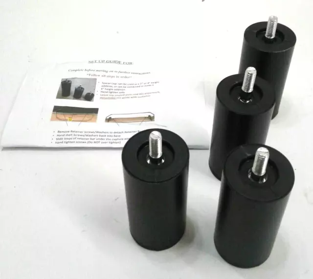 Juego de 4 camas ajustables americanas en movimiento de 4" negras
