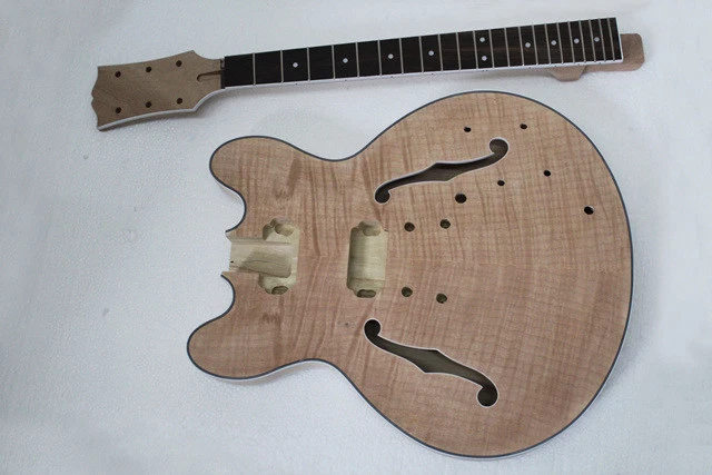 project DIY electric guitar kit semi-hollow jazz guitar body