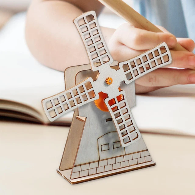 Moulin à Vent En Bois Pebaro – Kit Modèle 78 Pièces – Fabrication Allemande – Dès 6 Ans