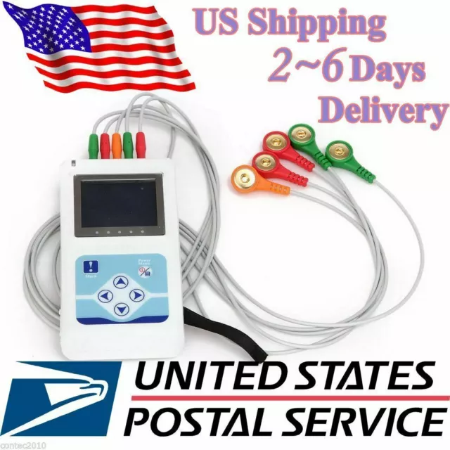 24 hours 3 Channel ECG/EKG Holter Monitor System USB Software,CONTEC USA Fedex