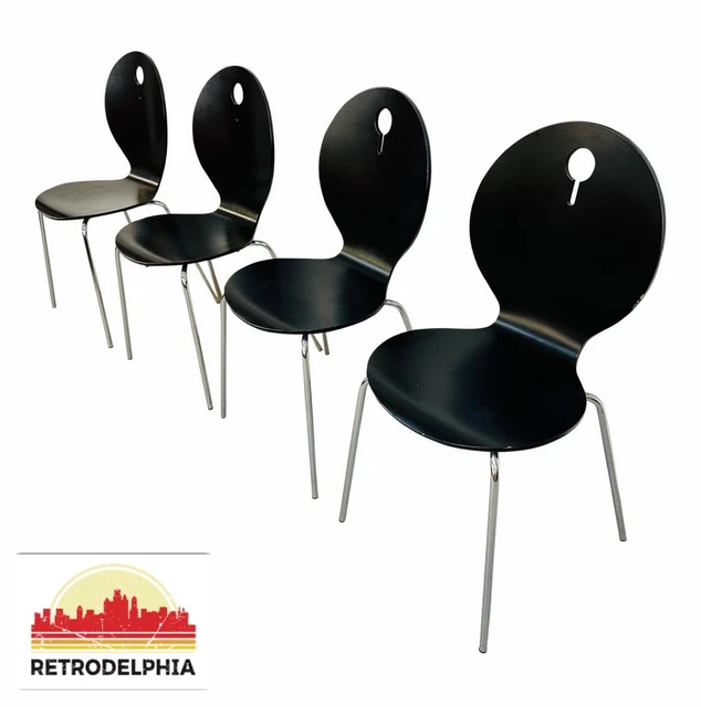 Vintage Italian Modern Bentwood Stacking Chairs