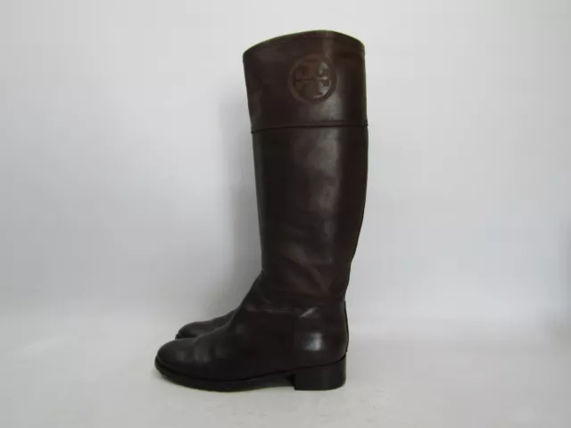 Tory Burch Womens Size 7.5 M Brown Leather Riding Knee High Fashion Boots