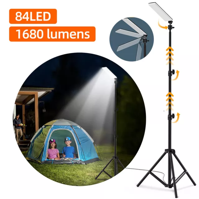 1.8m Telescopic Tripod Camping LED Lights Portable Outdoor Grill Work Light Lamp