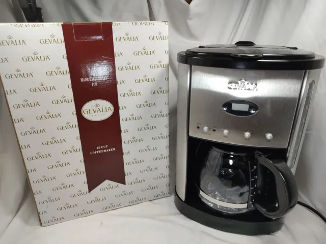 GEVALIA PROGRAMMABLE Stainless Steel Black 12 Cup Coffee Maker