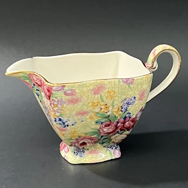 Royal Winton Grimwades WELBECK Yellow Floral Chintz Ascot Teapot England 1995 5