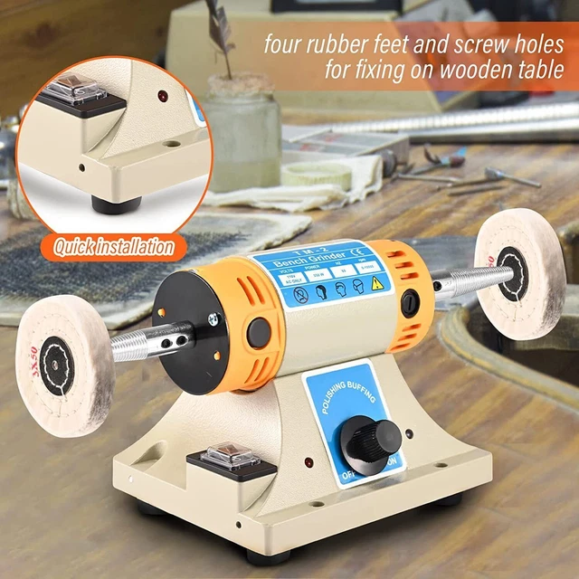 Mini Torno Lucidatore Da Banco 750W Per Gemme E Gioielli - Macchina Taglio E Lucidatura Pietre