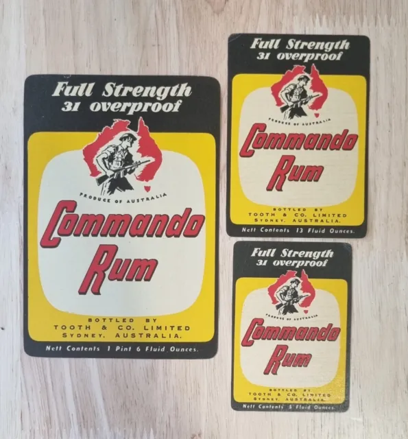 Australian Rum Labels Commando Rum Tooth & Co Ltd Sydney