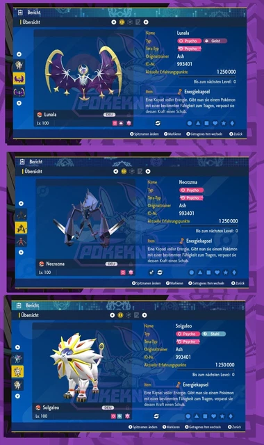 Shiny Lunala Solgaleo 6IV Pokemon Scarlet & Violet Fast