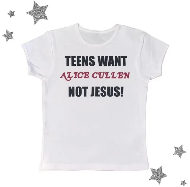 Alice Cullen Twilight White Top Baby tee Y2K Size M 8-10