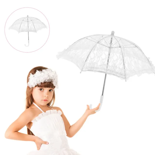 Ombrellone in pizzo bianco in plastica cotone ombrellone in pizzo ombrellone danza mini