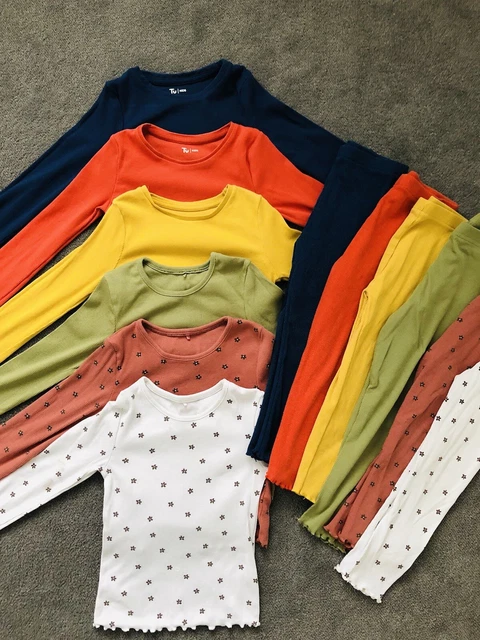 ❤️ Pacchetto grandi top e leggings a costine 3-4 anni X12 Mix & Match❤️ 2