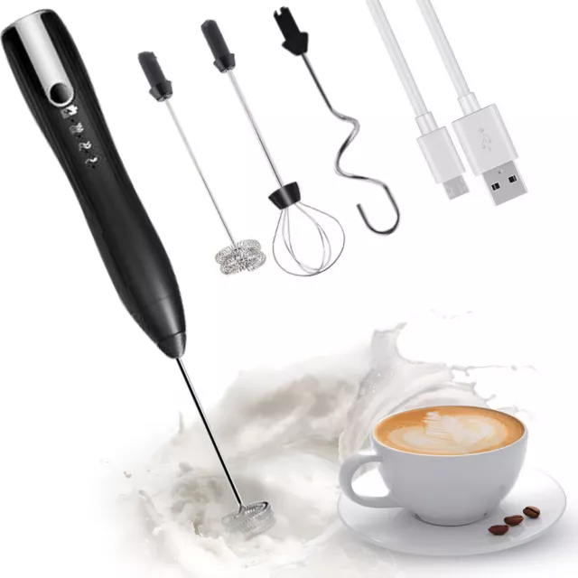 3 in 1 Milchschäumer für Kaffee/Latte/Cappuccino USB Auflade Milchaufschäumer DE