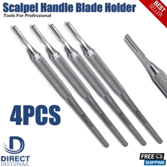 Surgical Blades BP handle Scalpel Handle #3 Medical Dental blade holder 4-Pieces