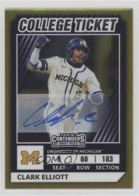 2022 Elite Extra Edition College Tickets Optic Signatures /99 Clark Elliott Auto