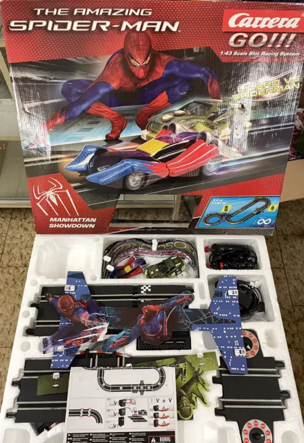 Pista Carrera Go Lizard Vs Spiderman Completa 3,6 m 1/43 Testata Funzionante